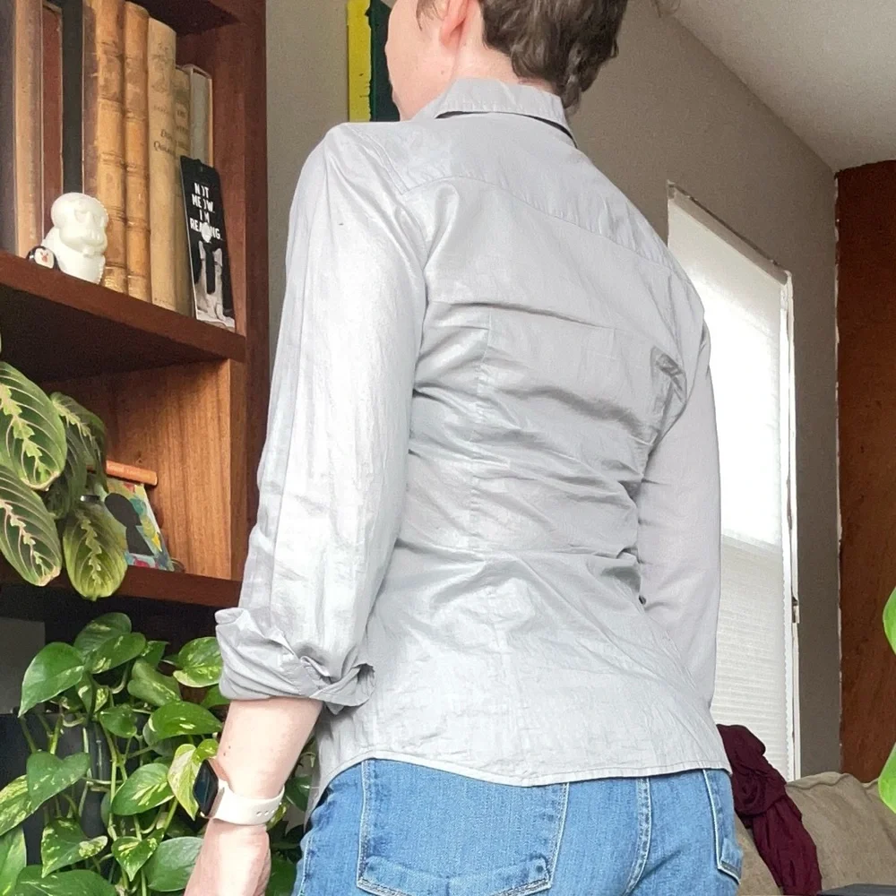 J. Crew Silver Gray Women's Button-Up Shirt